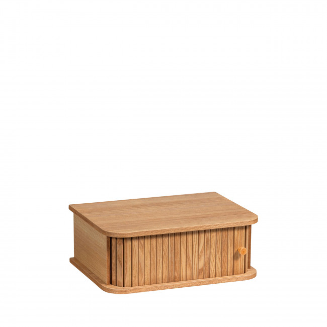 Jena - Table de chevet suspendue 1 porte coulissante en bois