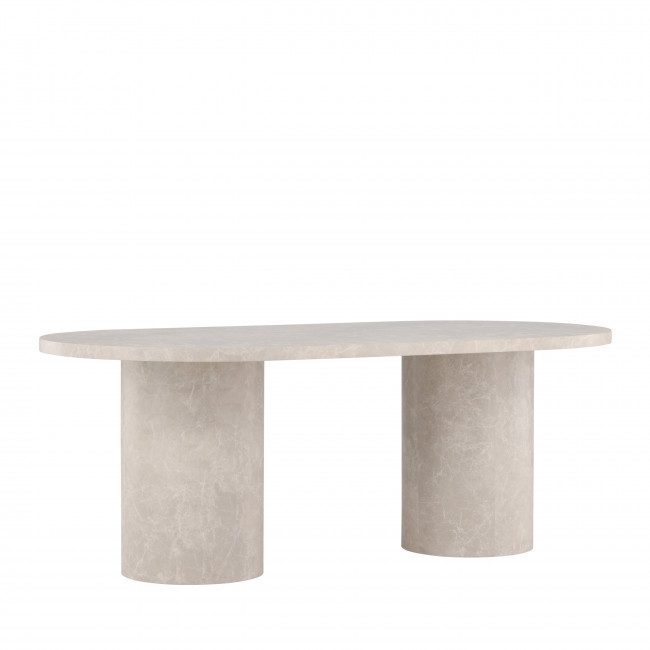 Narvik - Table à manger 8 personnes ovale effet marbre