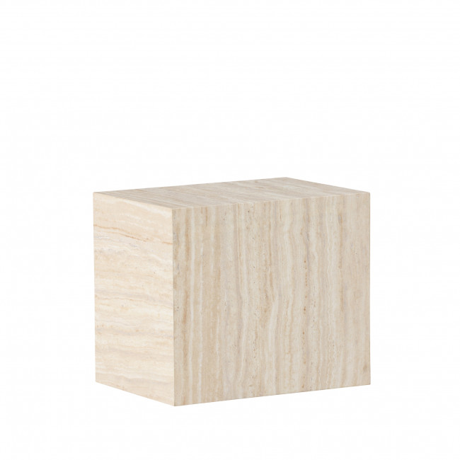 York - Table d'appoint effet travertin 35x25cm