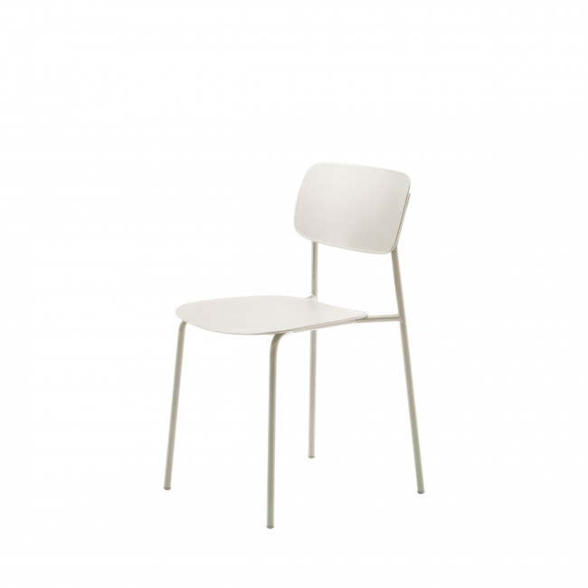 Elin - Lot de 4 chaises en plastique et métal