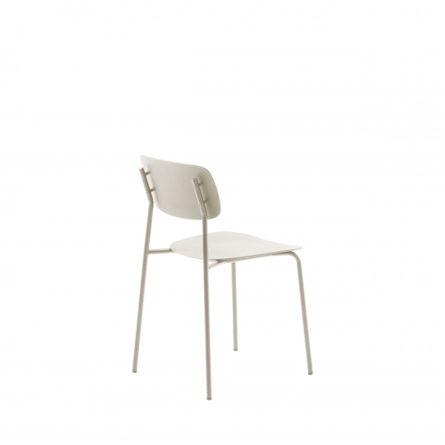 Elin - Lot de 4 chaises en plastique et métal
