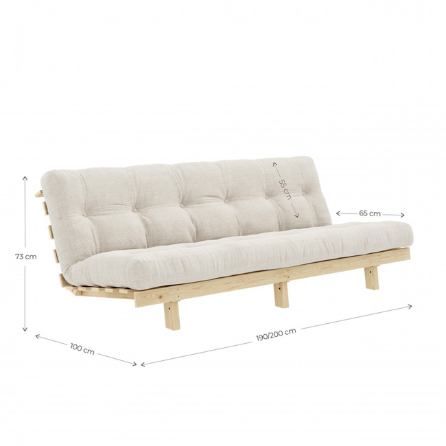 Lean – Canapé convertible en bois naturel et tissu