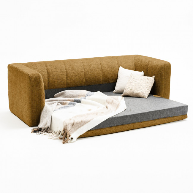 Danae - Canapé convertible 4 places en tissu chenille