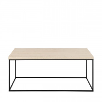 Mixo - Table basse en effet travertin et métal 110x50cm