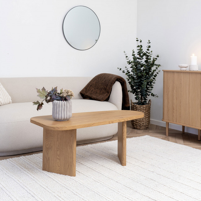 Melo - Table basse organique en bois 100x50cm