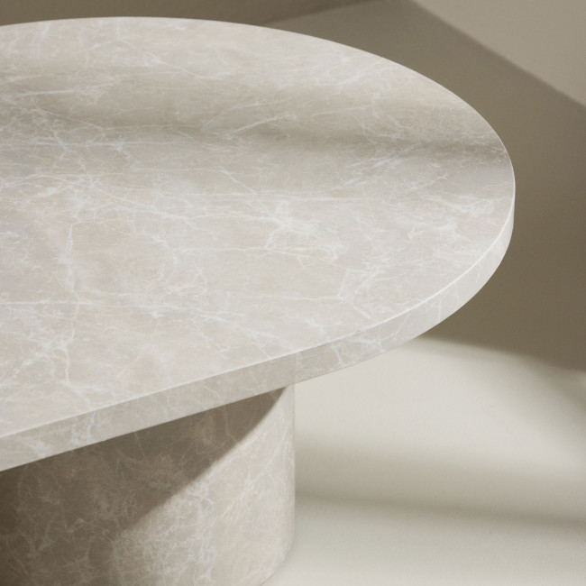Narvik - Table basse ovale effet marbre 120x60cm