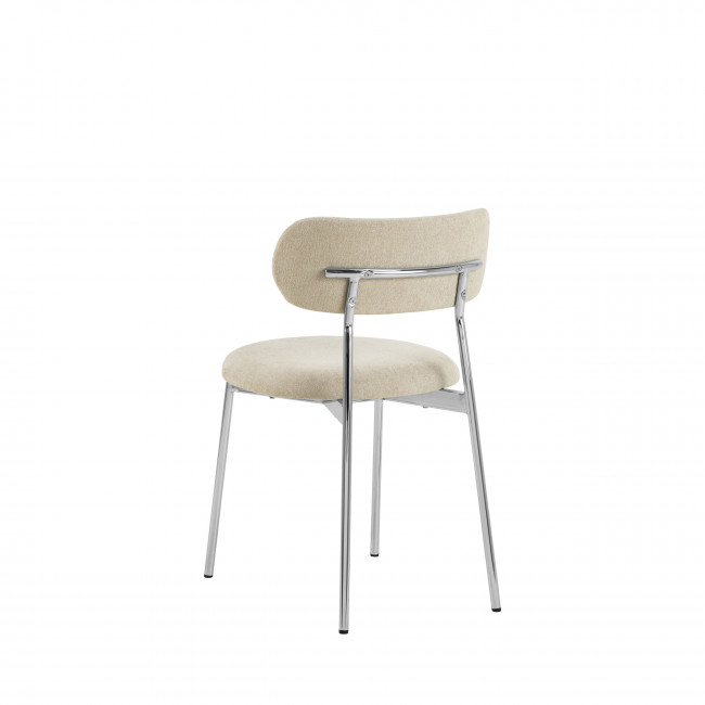 Elli - Lot de 2 chaises en tissu pieds chrome