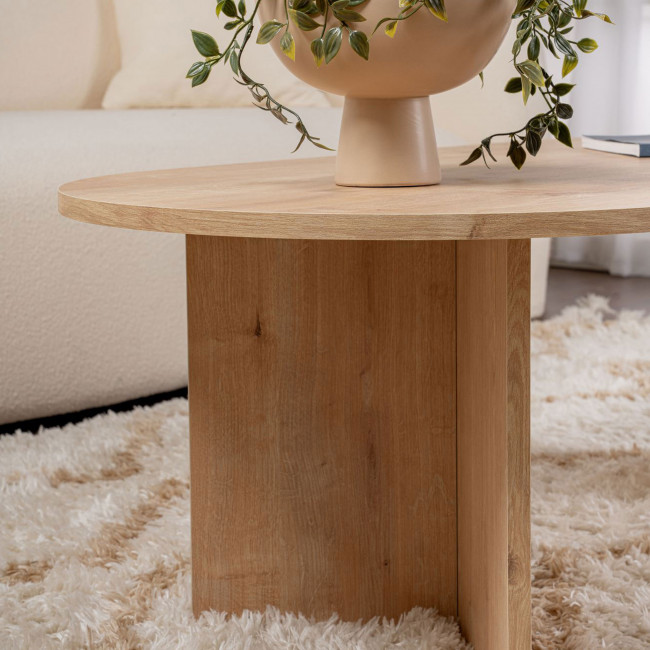 Sam - Table basse ovale en bois 119x60cm 