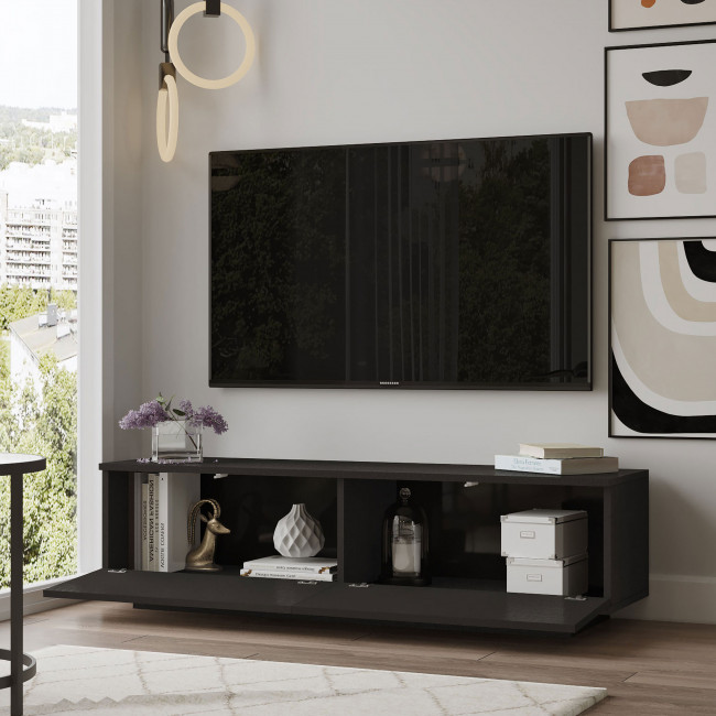 Joe - Meuble TV 2 portes en bois L140cm