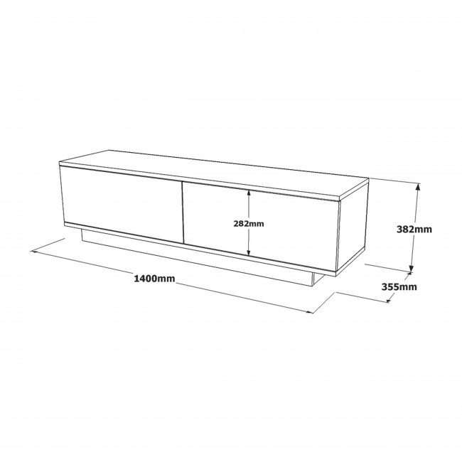 Joe - Meuble TV 2 portes en bois L140cm