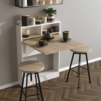Brock - Table à manger rétractable 2 personnes en bois