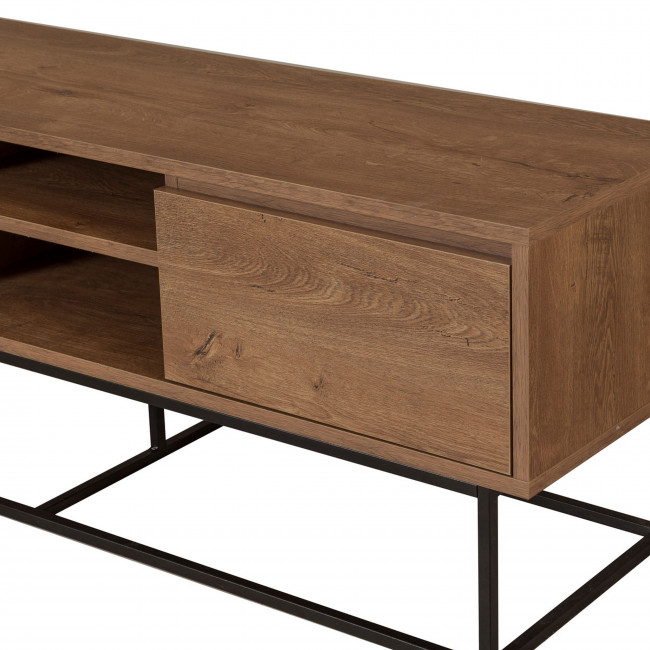 Roa - Meuble TV 2 tiroirs en bois et métal L140cm