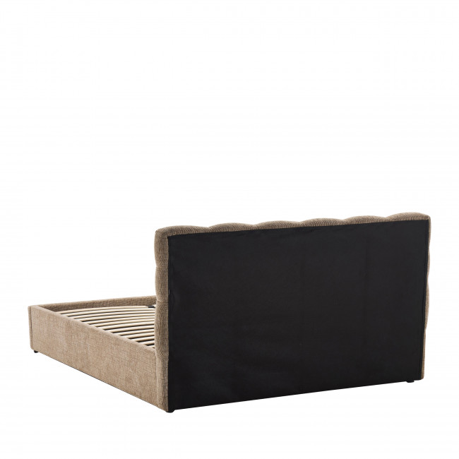 Acara - Lit coffre matelassé en tissu 160x200cm