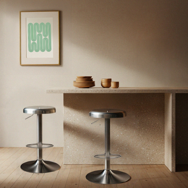 Pop - Tabouret de bar réglable en métal H60-81cm
