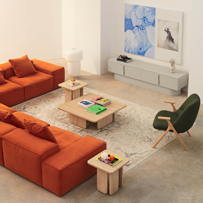 Totem - Meuble TV 4 portes en bois L200 cm