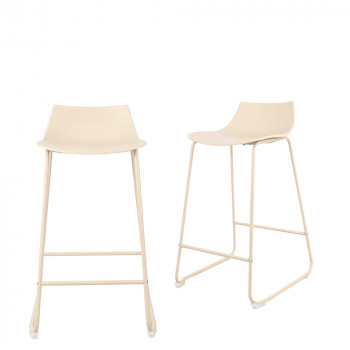 Lamer - Lot de 4 chaises de bar en plastique et métal H66cm