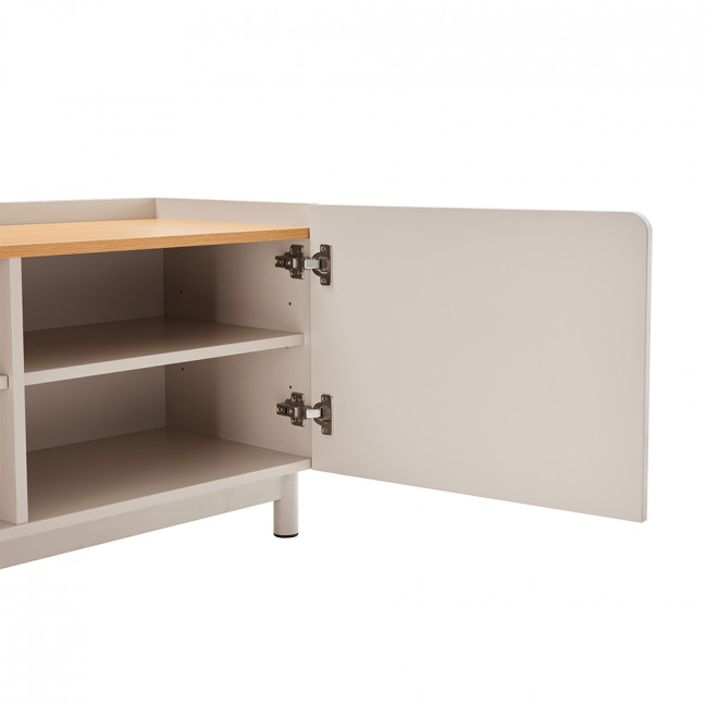 Stanley - Meuble TV 2 portes en bois et métal L160cm