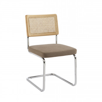 Skana - Lot de 2 chaises en velours côtelé pieds chrome