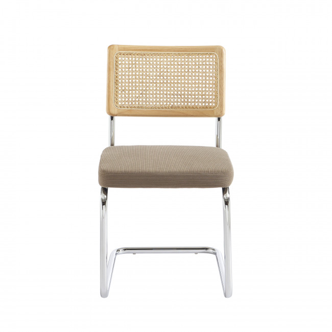 Skana - Lot de 2 chaises en velours côtelé pieds chrome