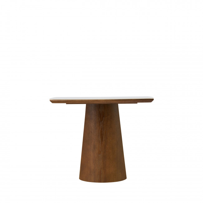 Reno - Table à manger 8 personnes ovale en pierre et bois