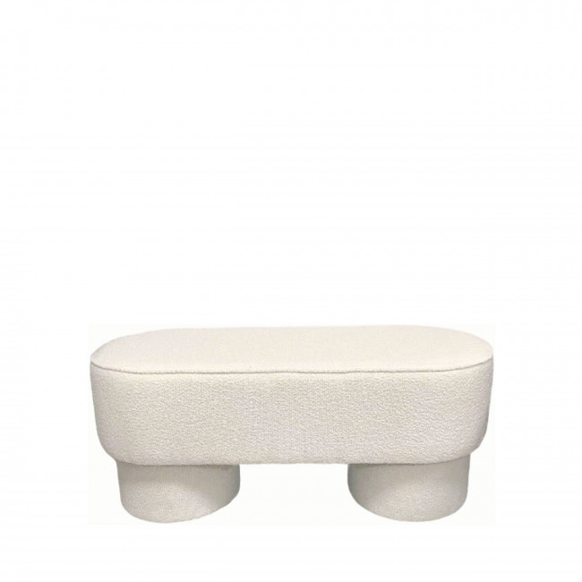 Arlo - Banc arrondie en tissu bouclette L92cm