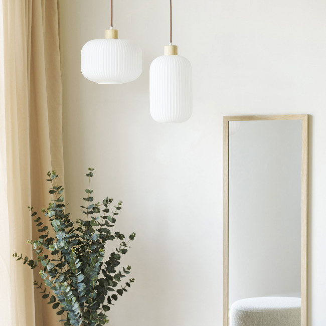 Argalo - Suspension en verre et bois 20x38cm