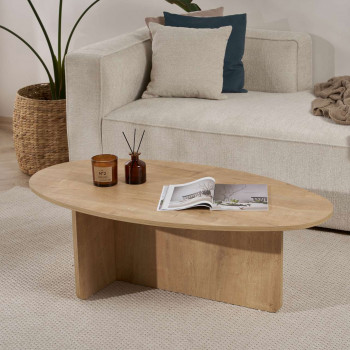 Oris - Table basse organique en bois 120x65cm