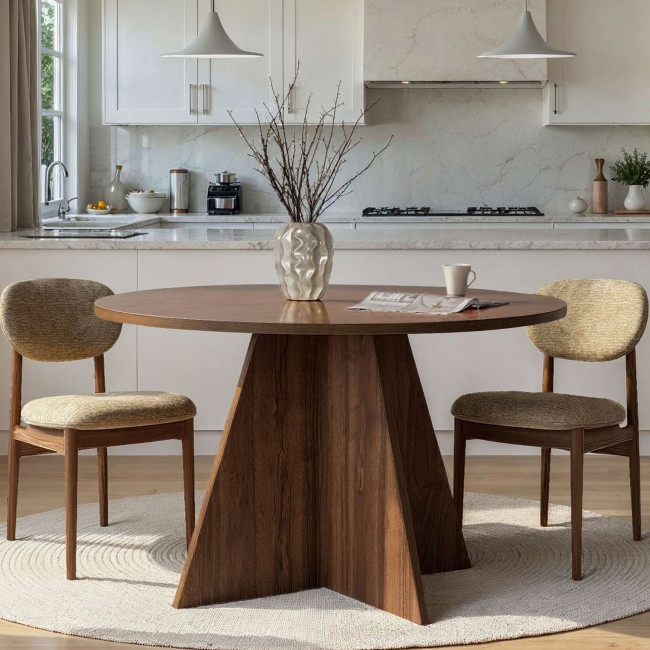 Naro - Table à manger 4 personnes ronde en bois