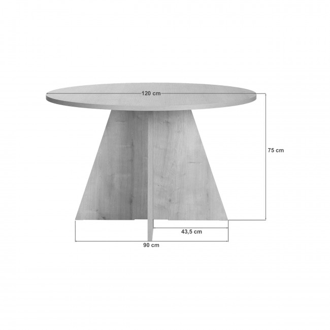 Naro - Table à manger 4 personnes ronde en bois