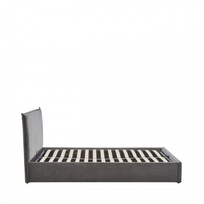 Cama - Lit coffre en velours côtelé 140x190cm