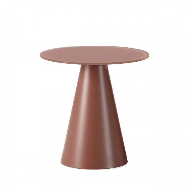 Celeste - Table d'appoint ronde en verre trempé et métal ø45cm