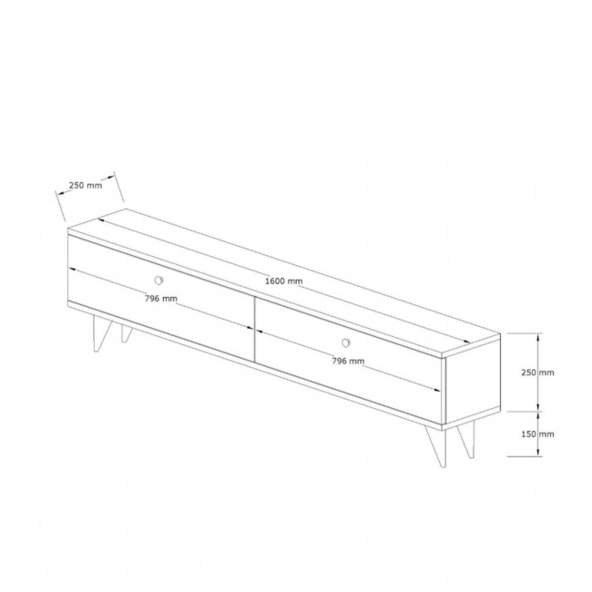 Yara - Meuble TV 2 portes en bois L160cm