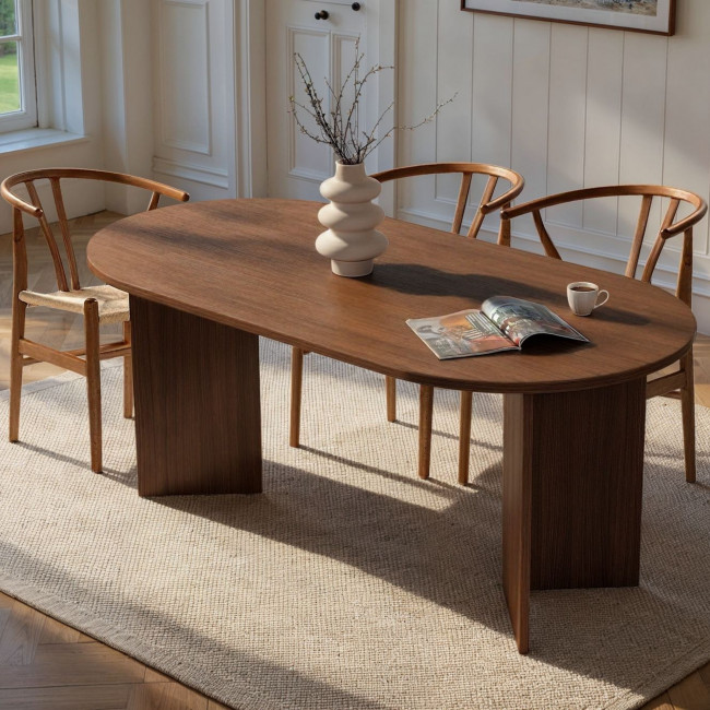 Sam - Table à manger 8 personnes ovale en bois