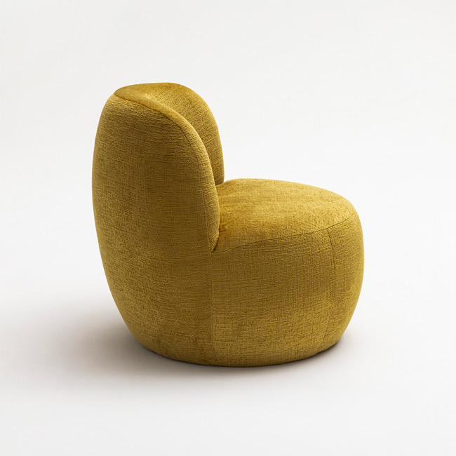 Mo - Fauteuil rond en tissu chenille