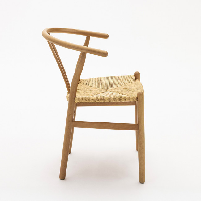 Lio - Lot de 2 chaises en corde tressée et bois