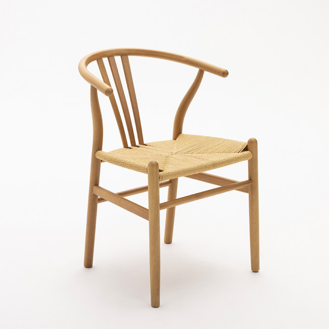 Lio - Lot de 2 chaises en corde tressée et bois