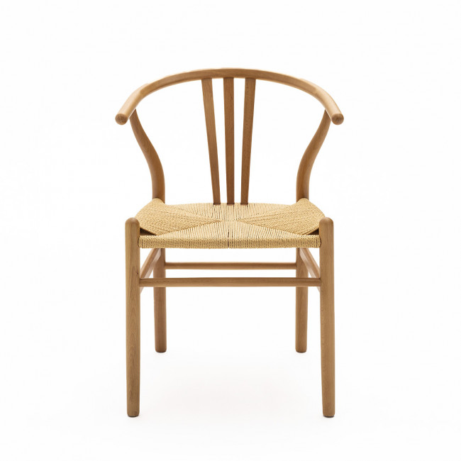 Lio - Lot de 2 chaises en corde tressée et bois