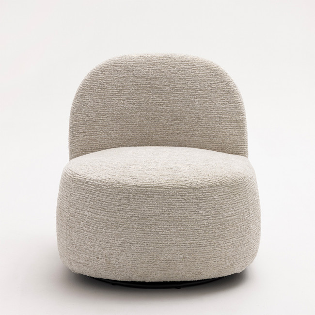Groovy - Fauteuil pivotant en tissu chenille côtelé