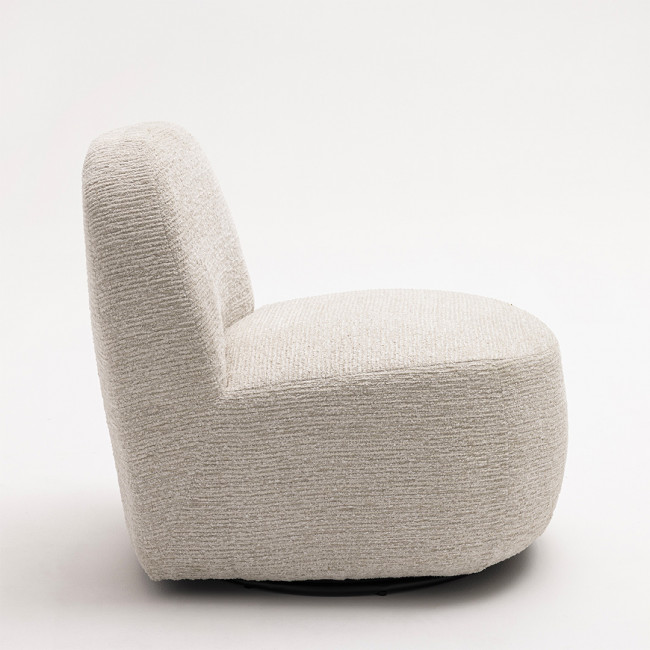 Groovy - Fauteuil pivotant en tissu chenille côtelé