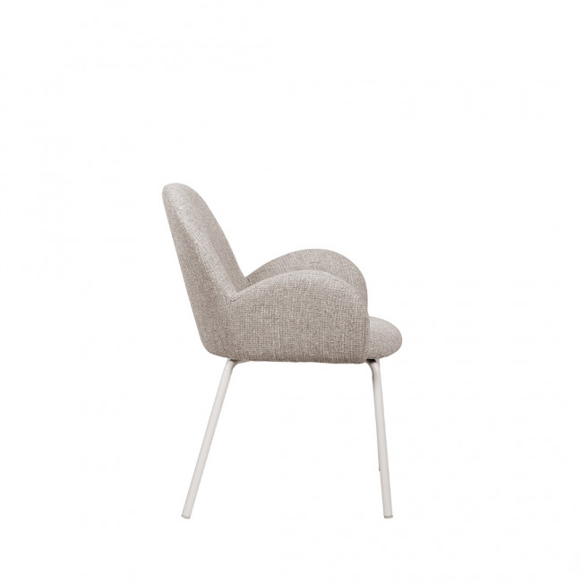 Théodore - Lot de 2 fauteuils de table en tissu et métal