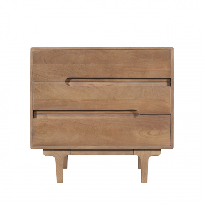 Bogor - Commode 3 tiroirs en bois massif L80cm