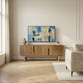 Bogor - Meuble tv 4 portes en bois massif L150cm