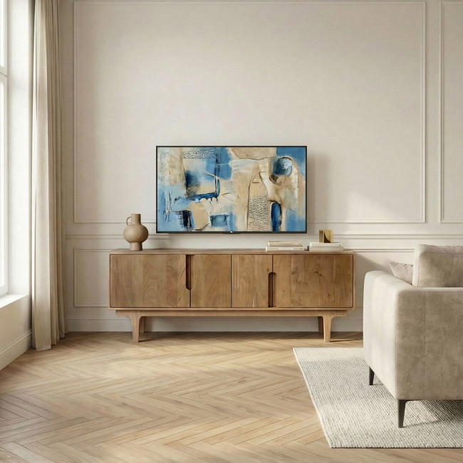 Bogor - Meuble tv 4 portes en bois massif L150cm