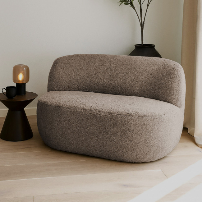Mo - Banquette 2 places en tissu bouclette