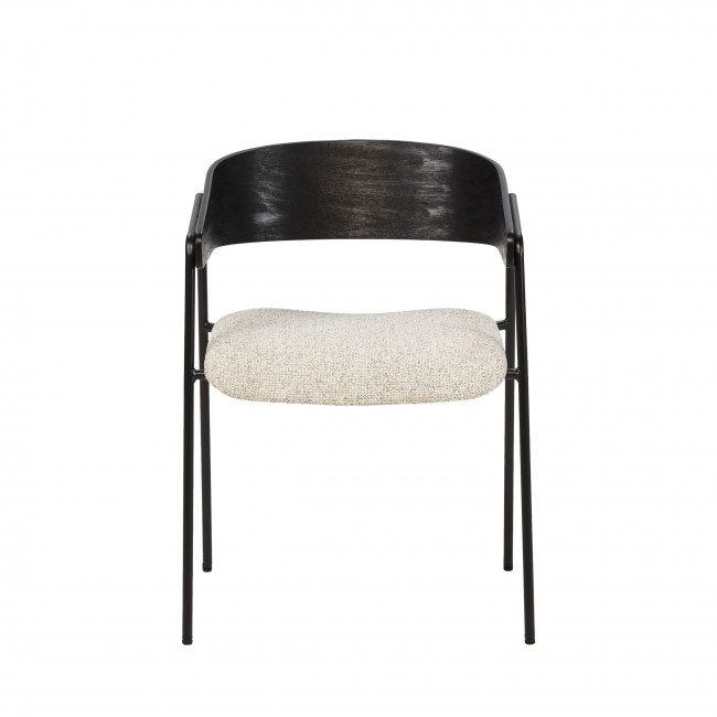 Opna - Lot de 2 fauteuils de table en tissu, bois et métal