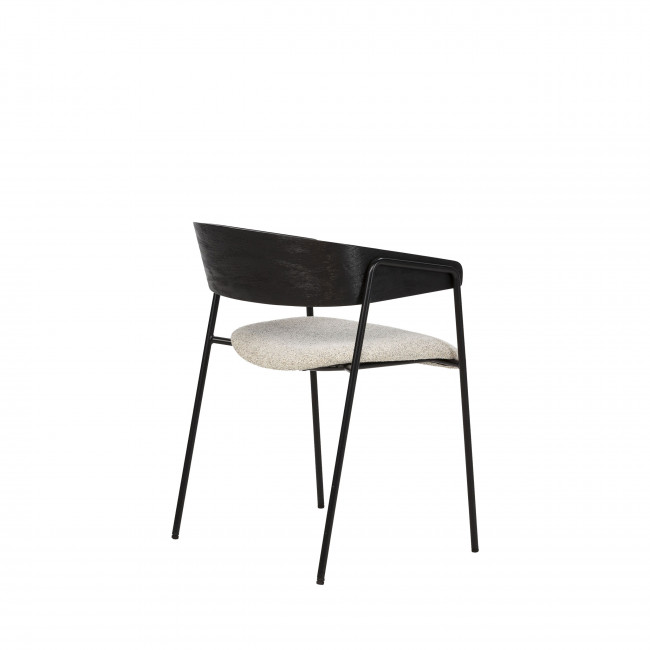 Opna - Lot de 2 fauteuils de table en tissu, bois et métal
