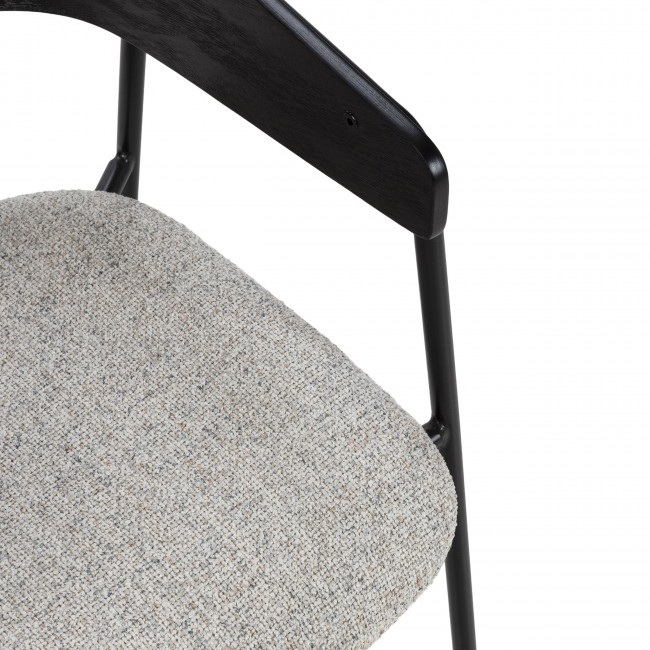 Opna - Lot de 2 fauteuils de table en tissu, bois et métal