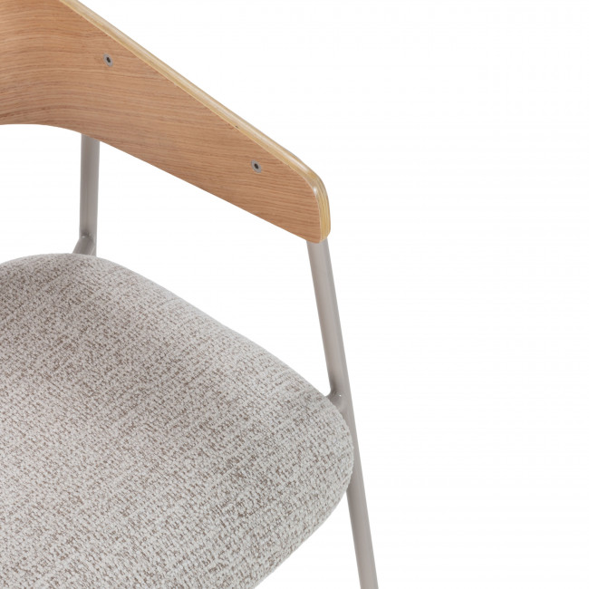 Opna - Lot de 2 fauteuils de table en tissu, bois et métal