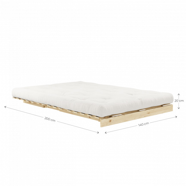 Roots - Canapé convertible 140x200cm en bois naturel et tissu