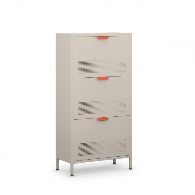 Adel - Meuble à chaussures 3 portes en métal H120cm